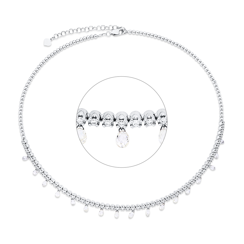 Collier    aus 750/-18 Karat Weißgold mit 72 Diamanten 3