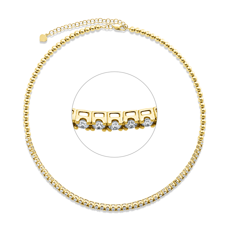 Collier    aus 750/-18 Karat Gelbgold mit 47 Diamanten 2