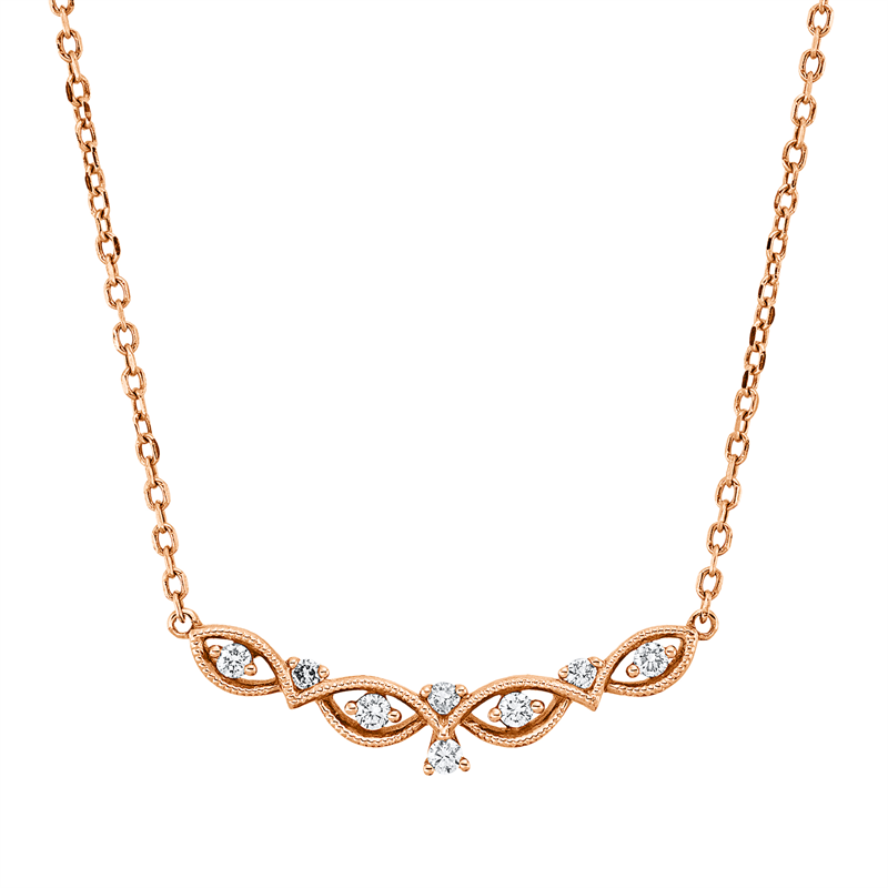 Collier    aus 750/-18 Karat Rotgold mit 8 Diamanten 0