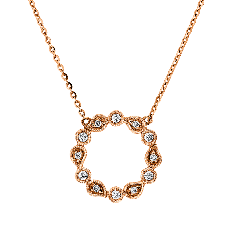 Collier    aus 750/-18 Karat Rotgold mit 12 Diamanten 0