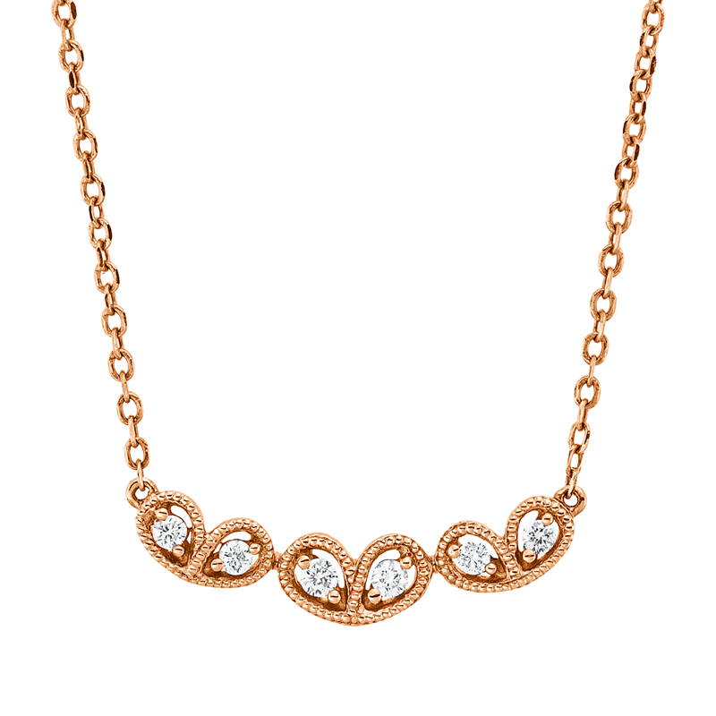 Collier    aus 750/-18 Karat Rotgold mit 6 Diamanten 0