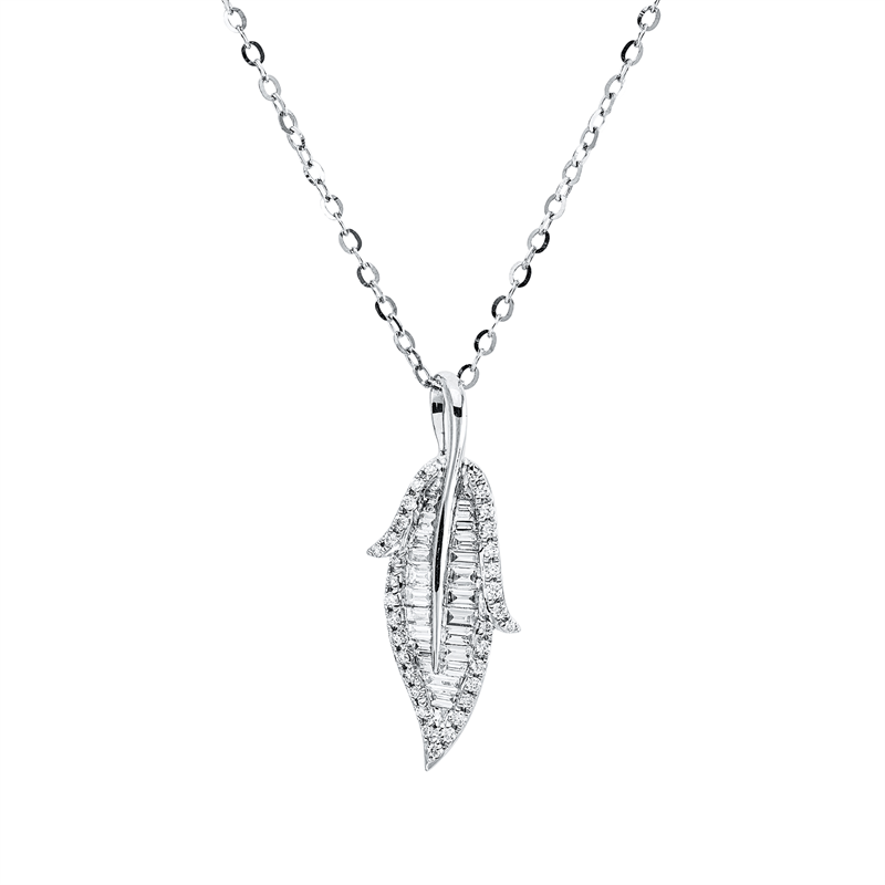 Collier    aus 750/-18 Karat Weißgold mit 55 Diamanten 0