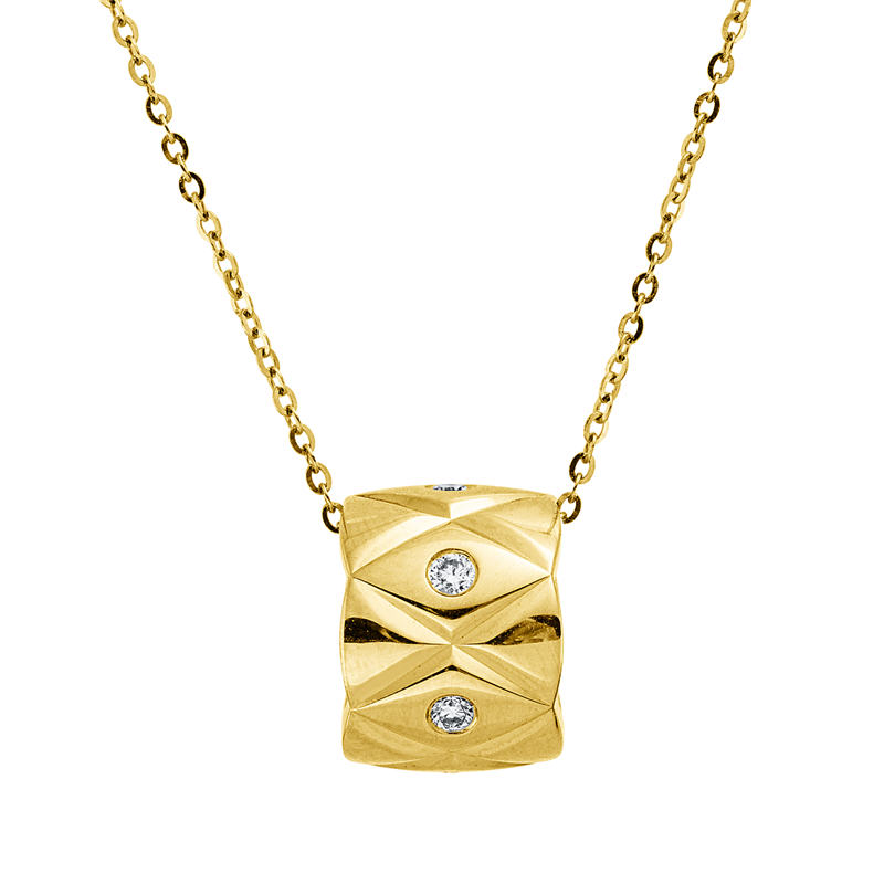 Collier    aus 750/-18 Karat Gelbgold mit 6 Diamanten 0