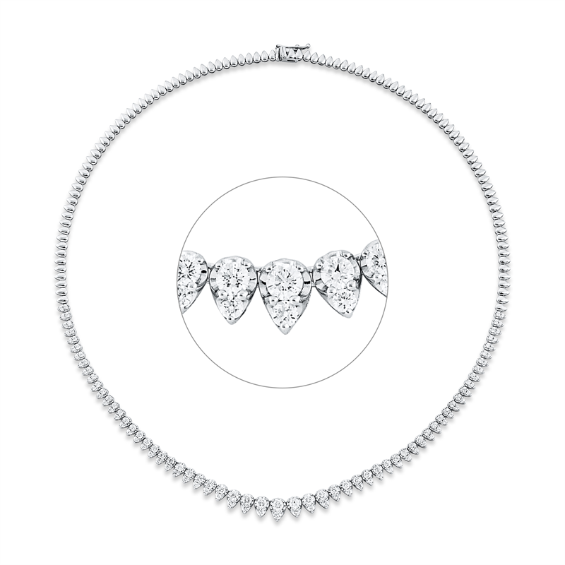 Collier    aus 750/-18 Karat Weißgold mit 122 Diamanten 2