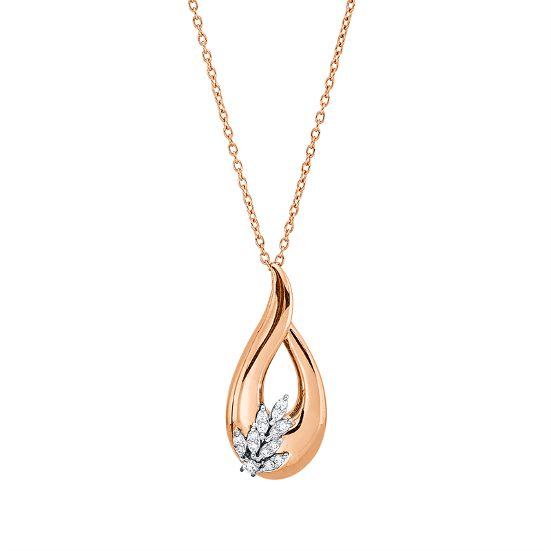 Collier    aus 750/-18 Karat Rotgold / Weißgold mit 15 Diamanten 0