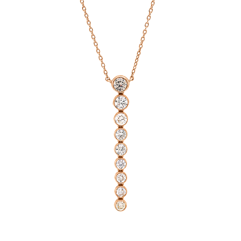 Collier    aus 750/-18 Karat Rotgold mit 9 Diamanten 1