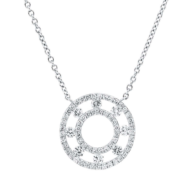 Collier    aus 750/-18 Karat Weißgold mit 65 Diamanten 0