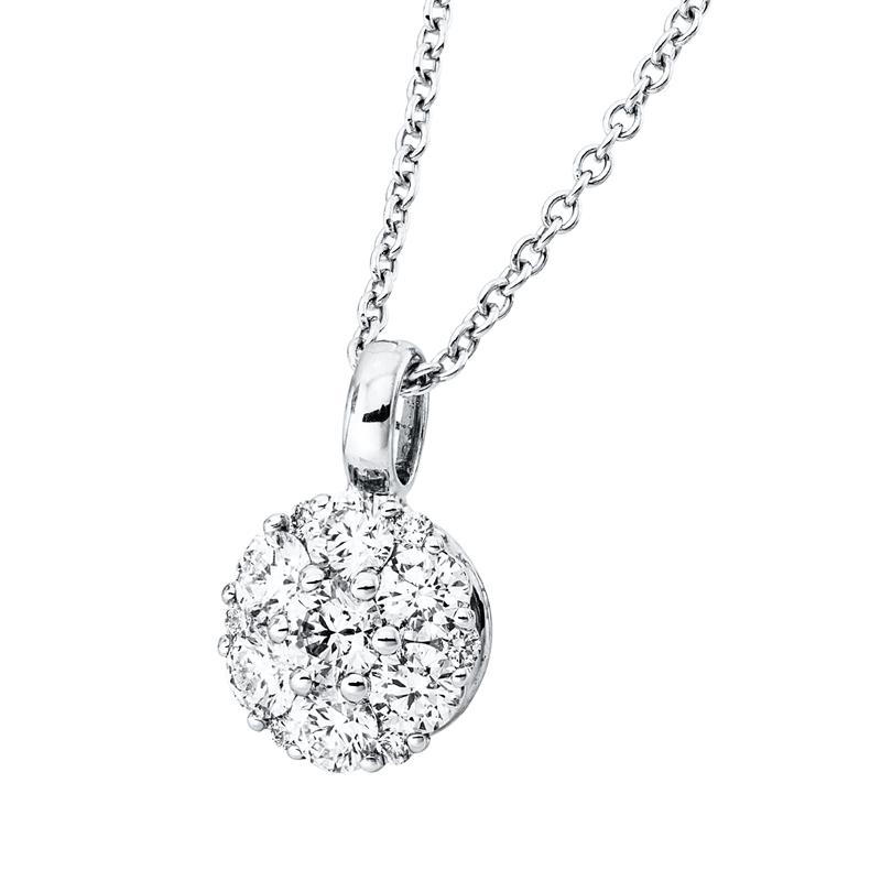 Collier    aus 750/-18 Karat Weißgold mit 13 Diamanten 0