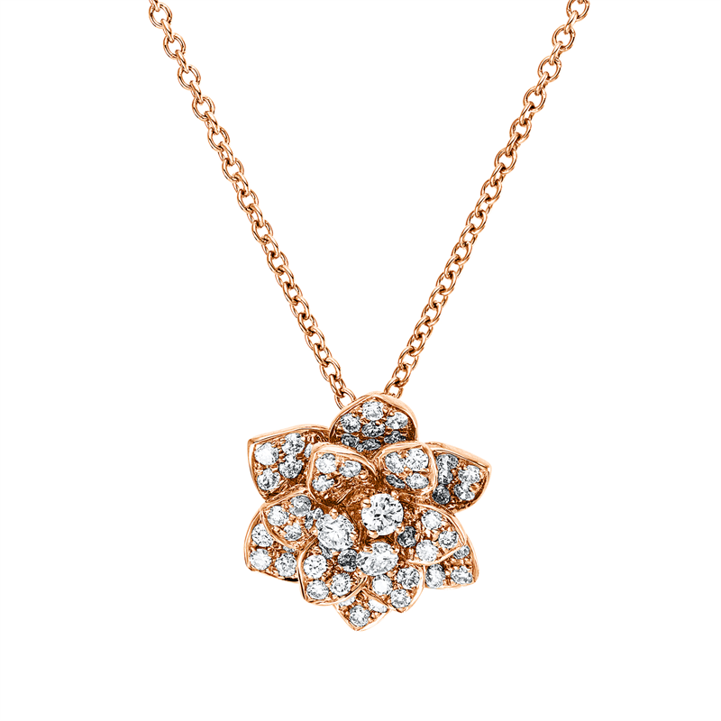 Collier    aus 750/-18 Karat Rotgold mit 68 Diamanten 0