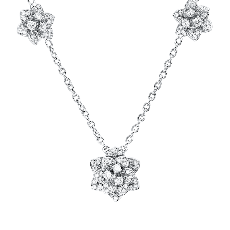 Collier    aus 750/-18 Karat Weißgold mit 128 Diamanten 1