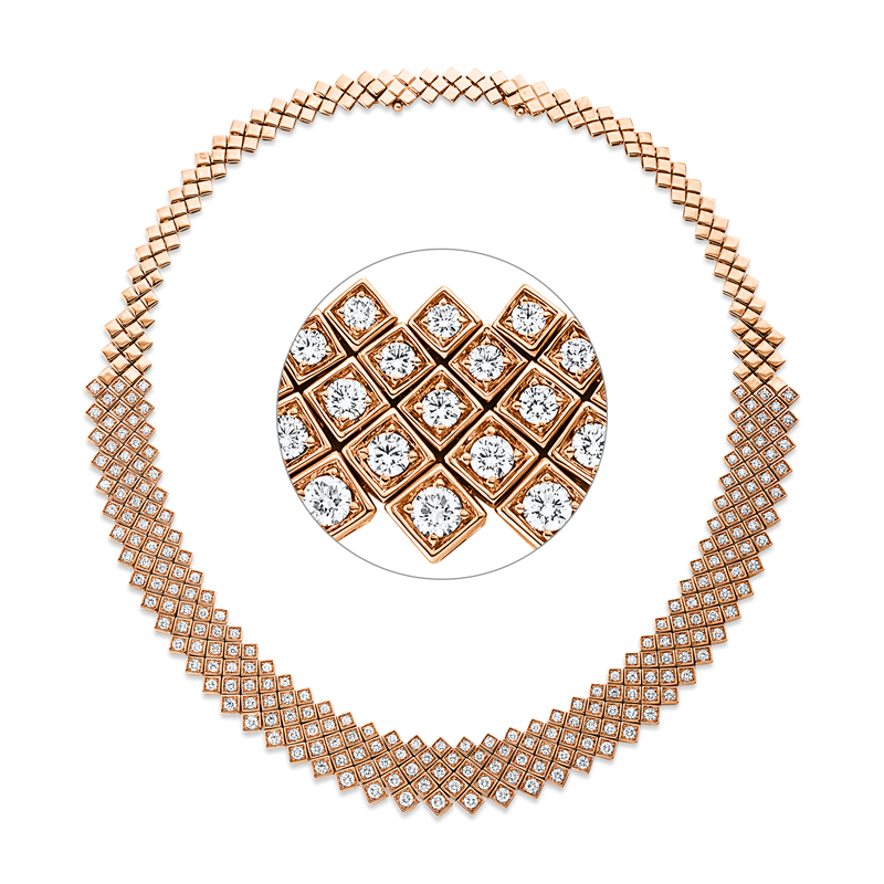 Collier    aus 750/-18 Karat Rotgold mit 223 Diamanten 10