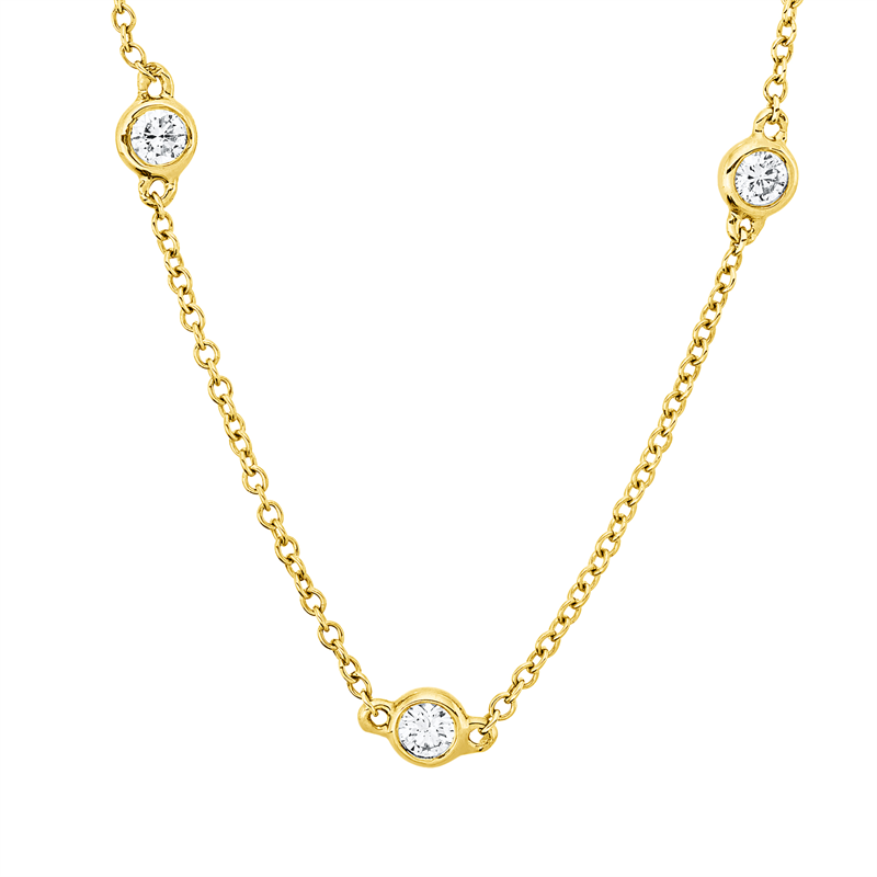 Collier    aus 750/-18 Karat Gelbgold mit 11 Diamanten 0
