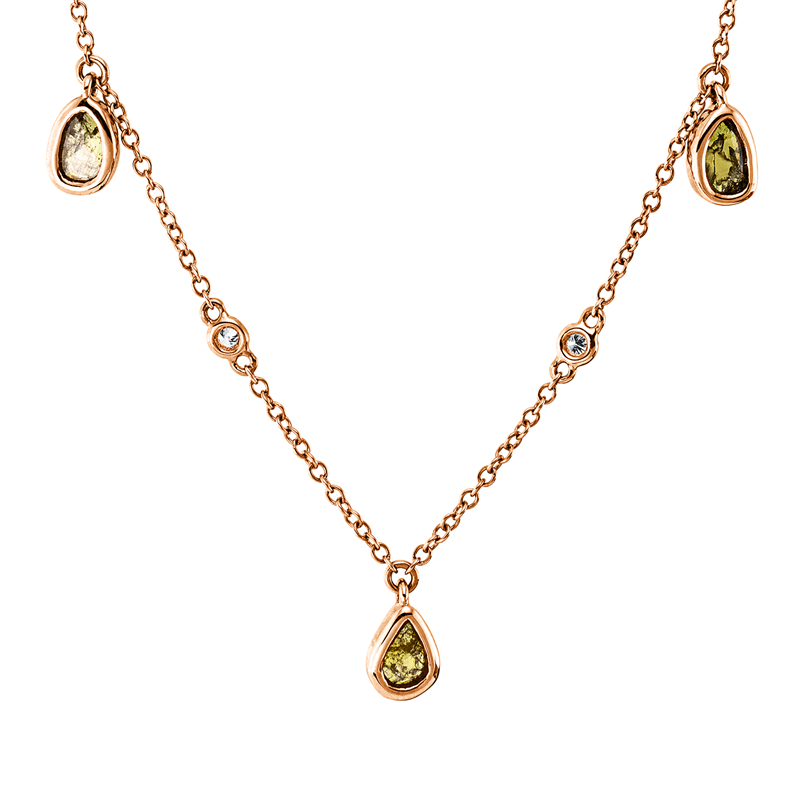 Collier    aus 750/-18 Karat Rotgold mit 11 Diamanten 0