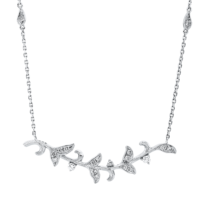 Collier    aus 750/-18 Karat Weißgold mit 19 Diamanten 0