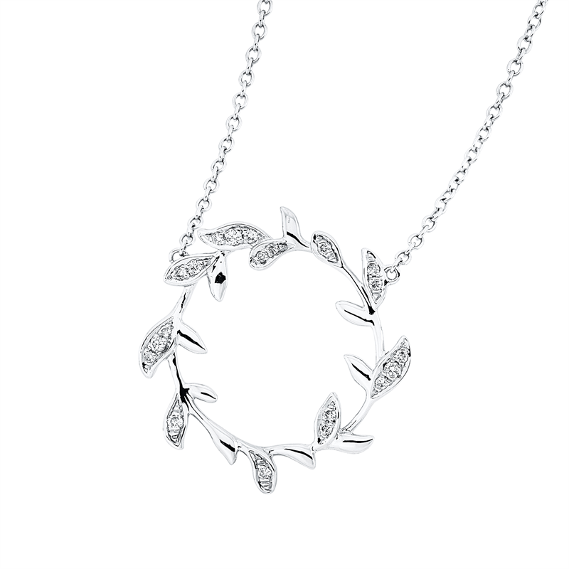 Collier    aus 750/-18 Karat Weißgold mit 20 Diamanten 0