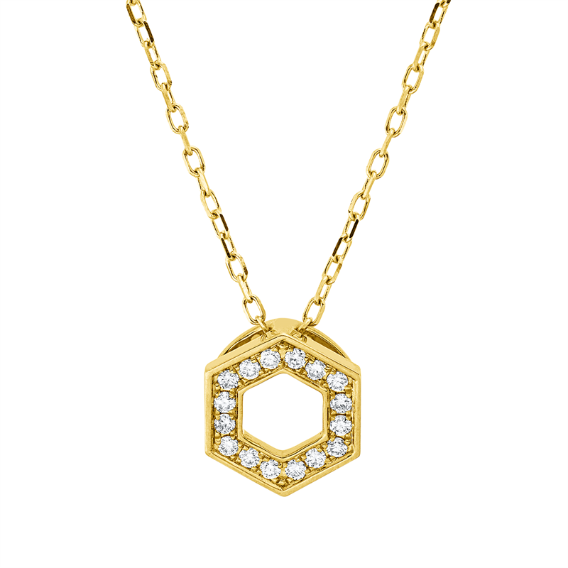 Collier    aus 750/-18 Karat Gelbgold mit 16 Diamanten 0