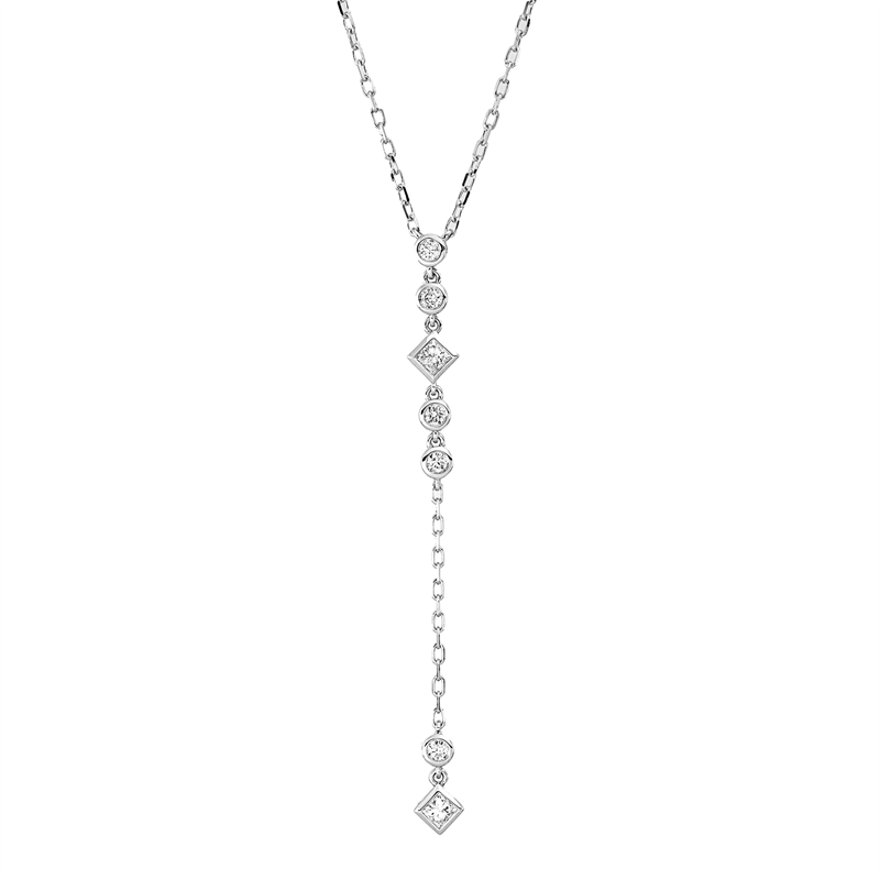 Collier    aus 750/-18 Karat Weißgold mit 7 Diamanten 0