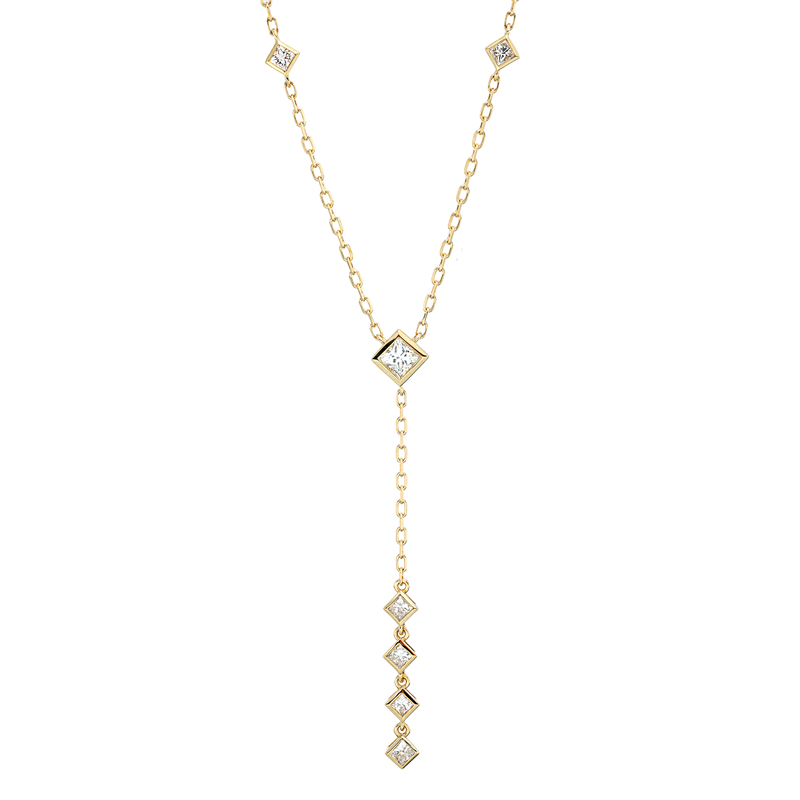 Collier    aus 750/-18 Karat Gelbgold mit 9 Diamanten 0