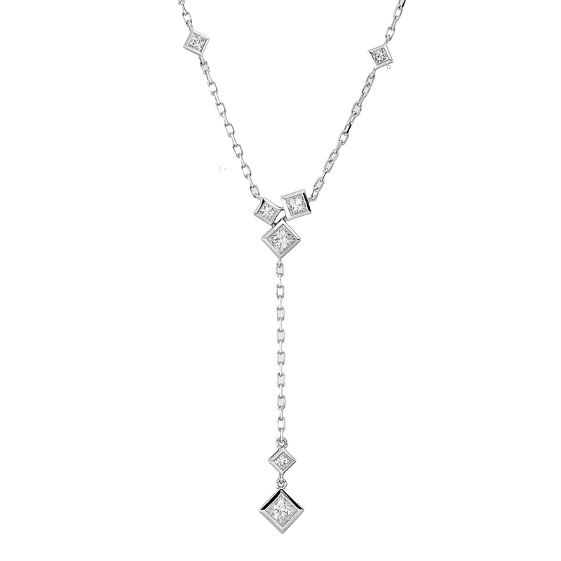 Collier    aus 750/-18 Karat Weißgold mit 7 Diamanten 0