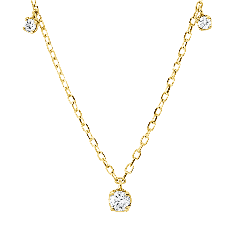 Collier    aus 750/-18 Karat Gelbgold mit 5 Diamanten 0