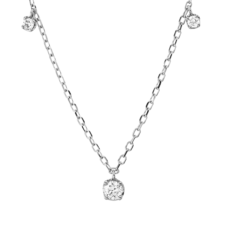 Collier    aus 750/-18 Karat Weißgold mit 5 Diamanten 0