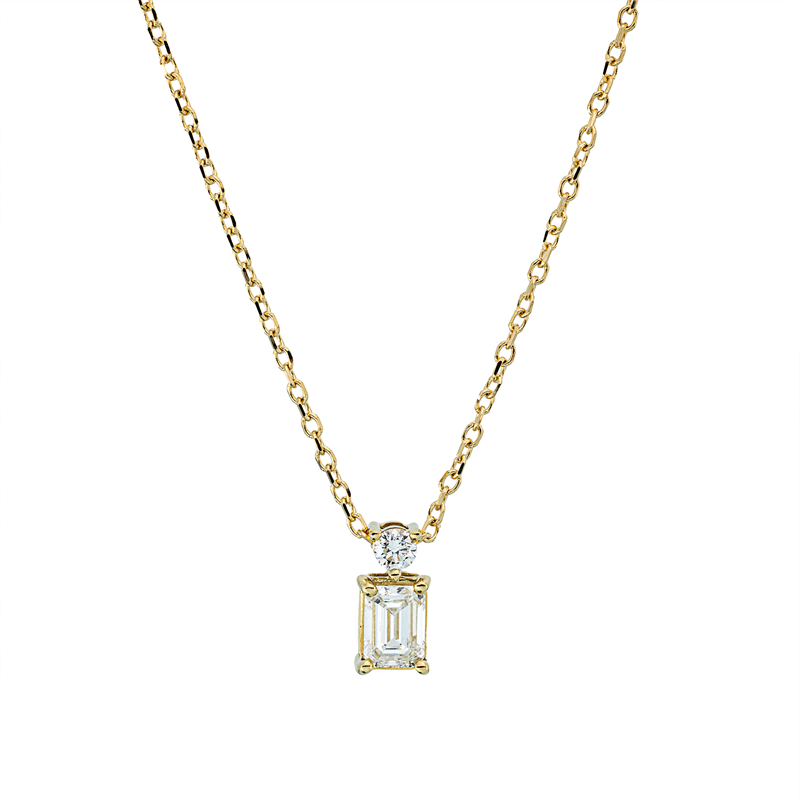 Collier    aus 750/-18 Karat Gelbgold mit 2 Diamanten 0