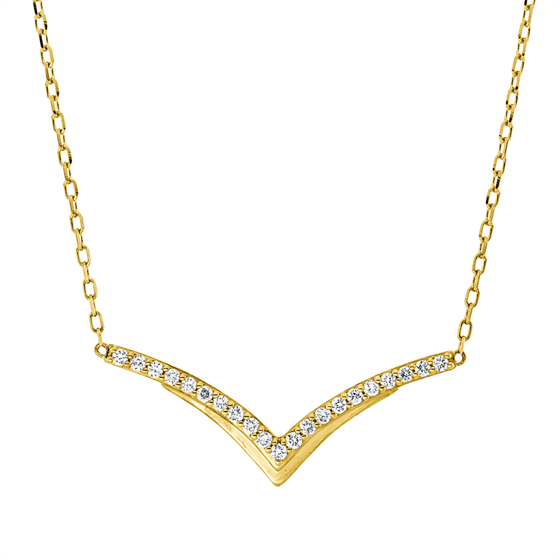 Collier    aus 750/-18 Karat Gelbgold mit 21 Diamanten 0