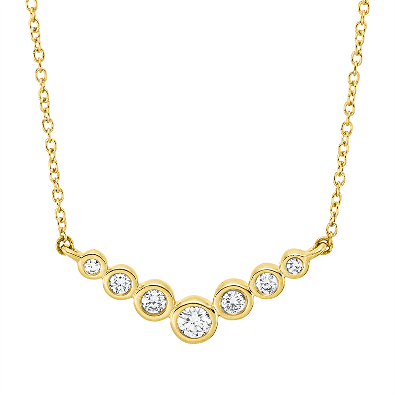 Collier    aus 750/-18 Karat Gelbgold mit 7 Diamanten 0