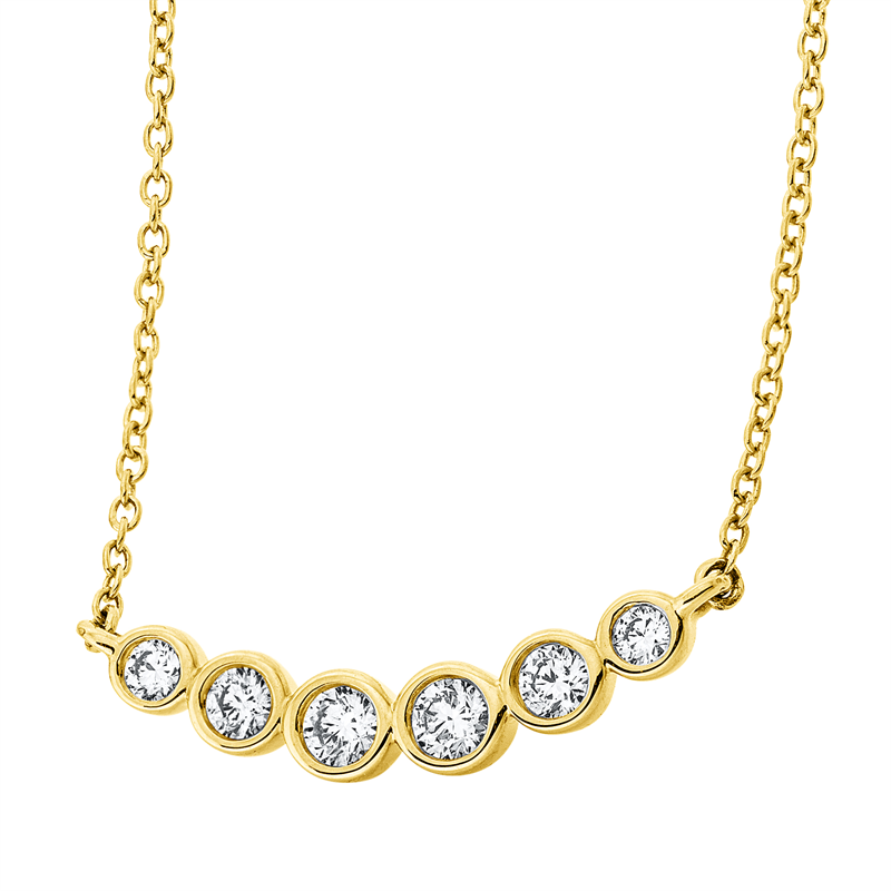 Collier    aus 750/-18 Karat Gelbgold mit 6 Diamanten 0