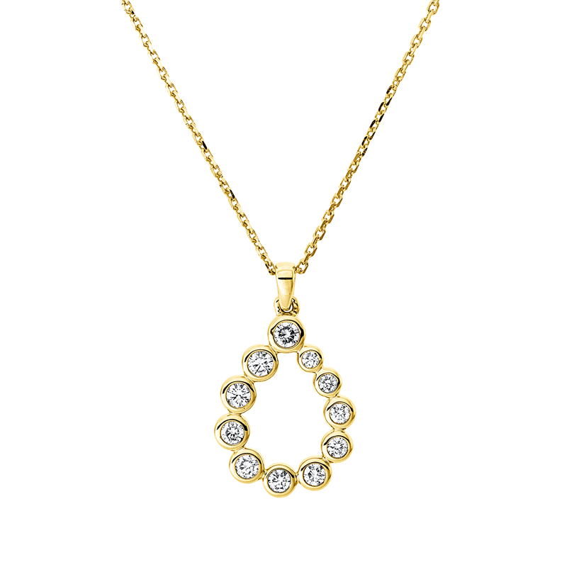 Collier    aus 750/-18 Karat Gelbgold mit 11 Diamanten 0