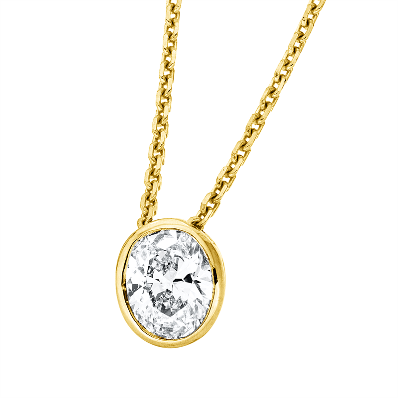 Collier    aus 750/-18 Karat Gelbgold mit 1 Diamant 0