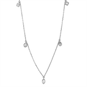 Collier    aus 750/-18 Karat Weißgold mit 5 Diamanten 0