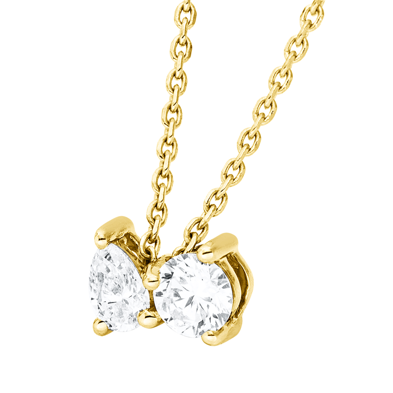 Collier    aus 750/-18 Karat Gelbgold mit 2 Diamanten 0