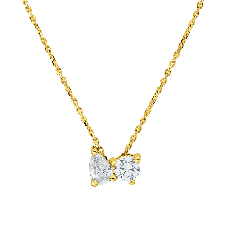 Collier    aus 750/-18 Karat Gelbgold mit 2 Diamanten 0