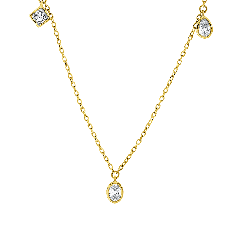 Collier    aus 750/-18 Karat Gelbgold mit 5 Diamanten 0