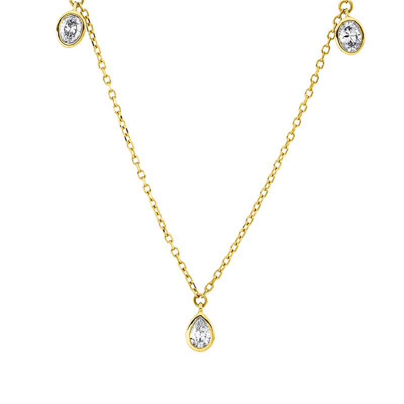 Collier    aus 750/-18 Karat Gelbgold mit 5 Diamanten 0