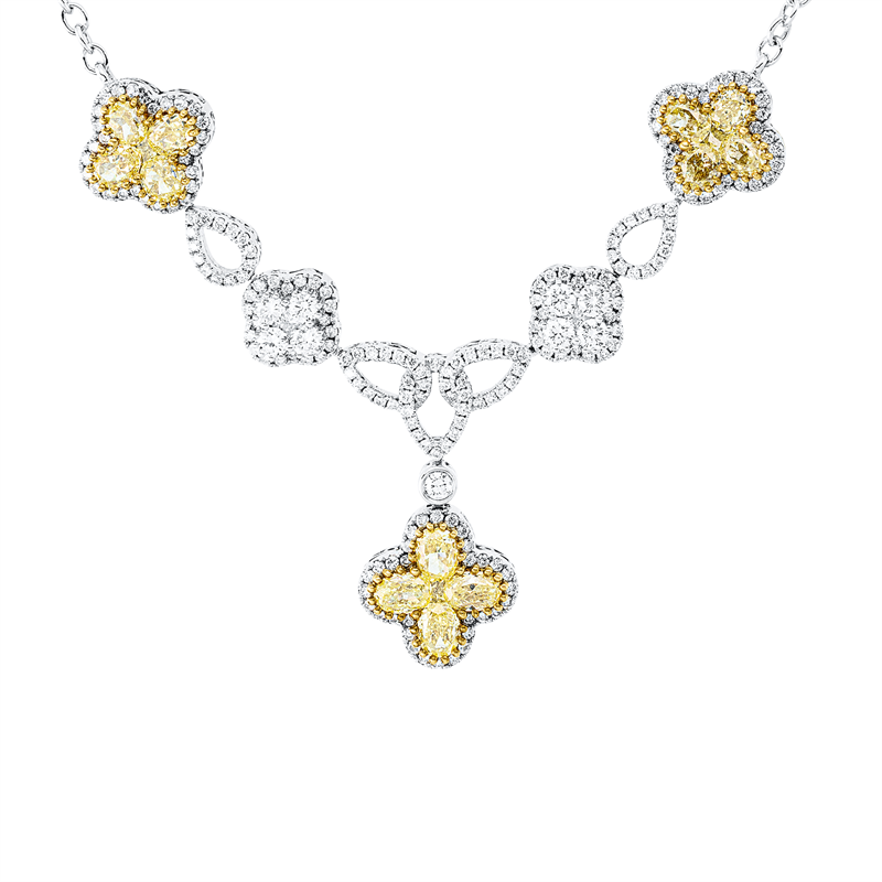Collier    aus 750/-18 Karat Weißgold / Gelbgold mit 232 Diamanten 4