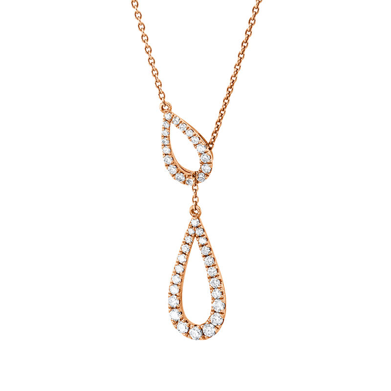 Collier    aus 585/-14 Karat Rotgold mit 45 Diamanten 0