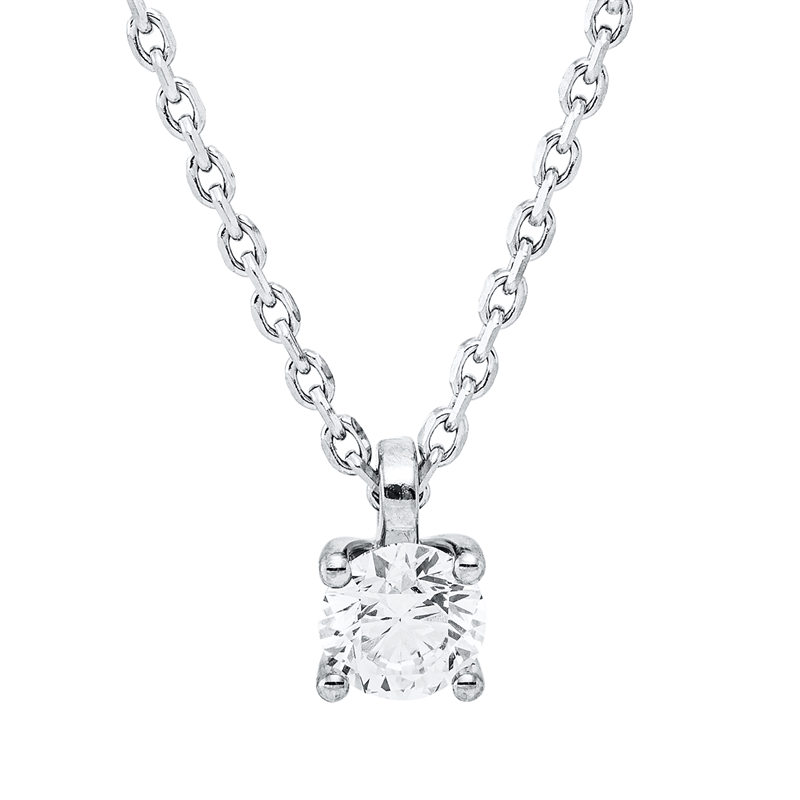 Collier    aus 750/-18 Karat Weißgold mit 1 Diamant 0