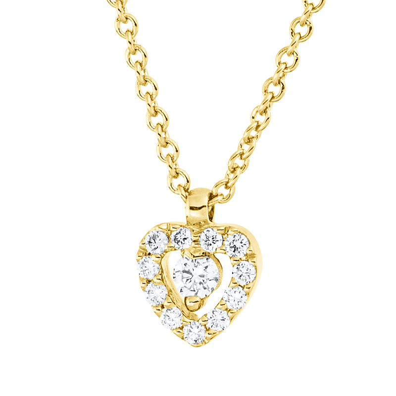 Collier    aus 750/-18 Karat Gelbgold mit 12 Diamanten 0