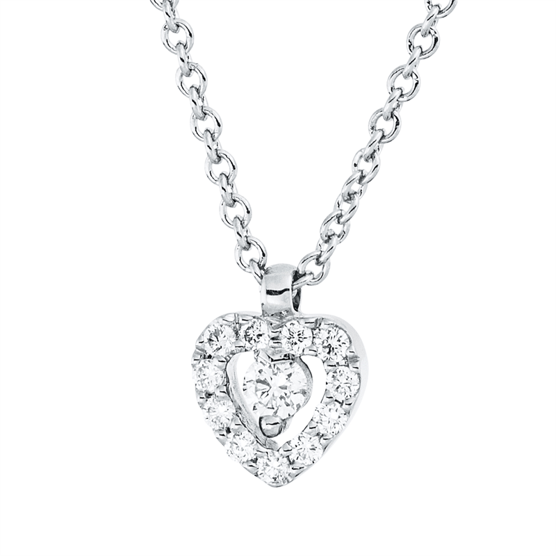 Collier    aus 750/-18 Karat Weißgold mit 12 Diamanten 0