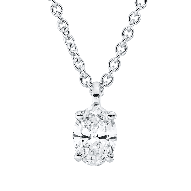 Collier    aus 750/-18 Karat Weißgold mit 1 Diamant 0