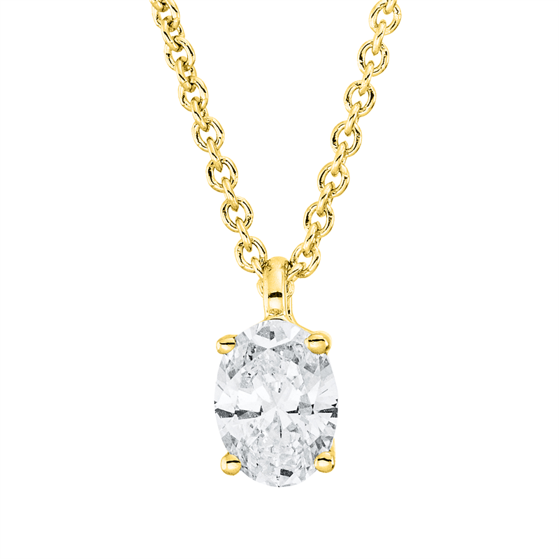 Collier    aus 750/-18 Karat Gelbgold mit 1 Diamant 0