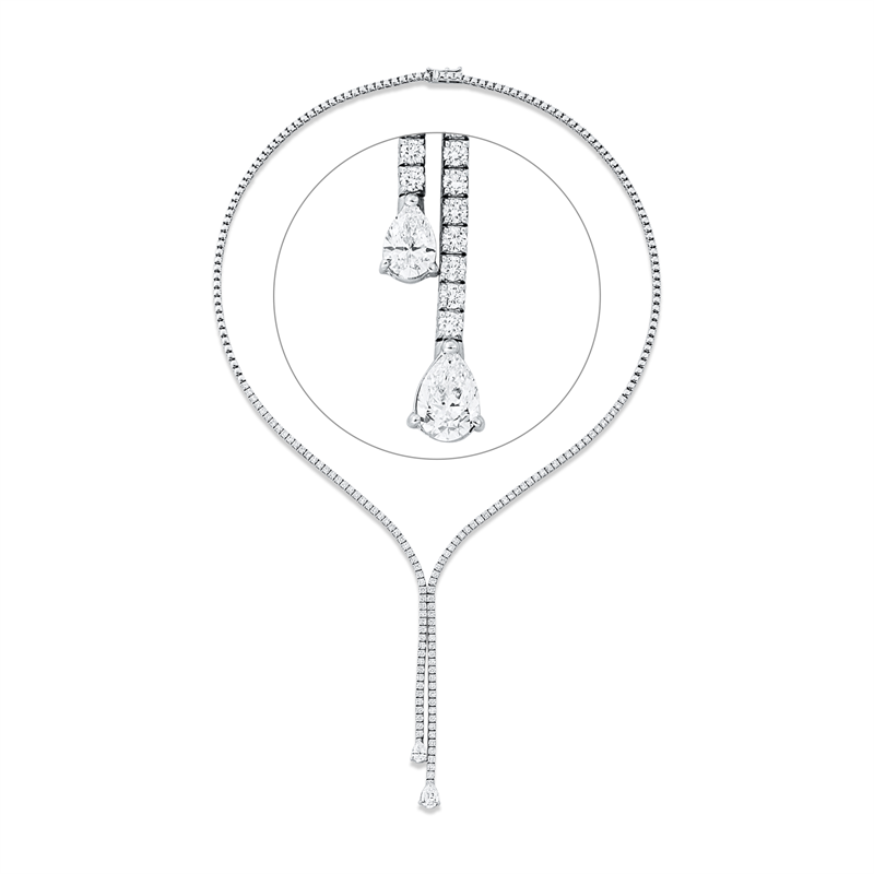 Collier    aus 750/-18 Karat Weißgold mit 115 Diamanten 4