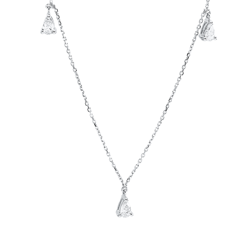 Collier    aus 750/-18 Karat Weißgold mit 5 Diamanten 0