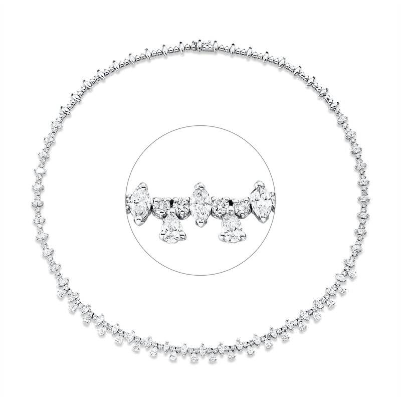 Collier    aus 750/-18 Karat Weißgold mit 138 Diamanten 8