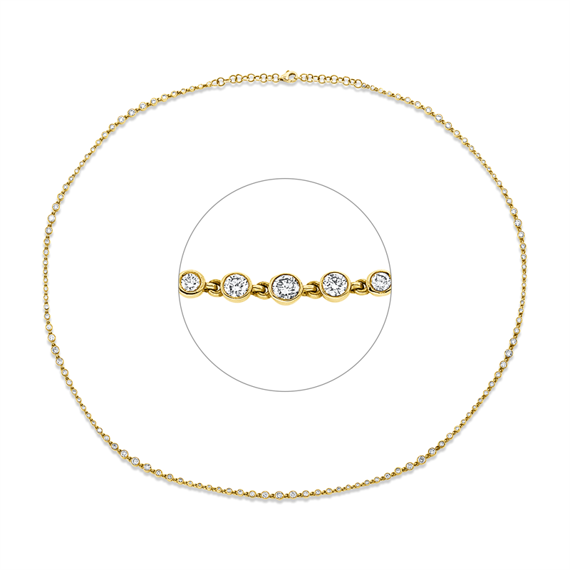 Collier    aus 750/-18 Karat Gelbgold mit 121 Diamanten 5
