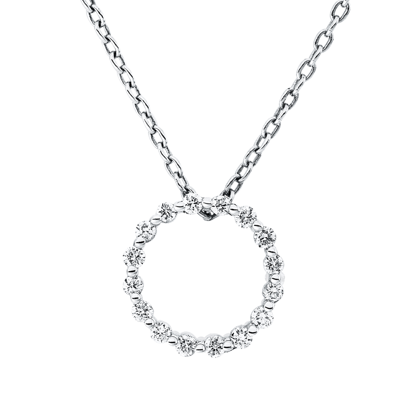 Collier    aus 750/-18 Karat Weißgold mit 16 Diamanten 0