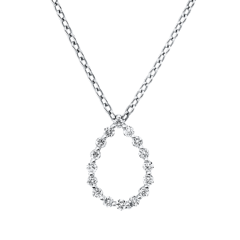 Collier    aus 750/-18 Karat Weißgold mit 16 Diamanten 0