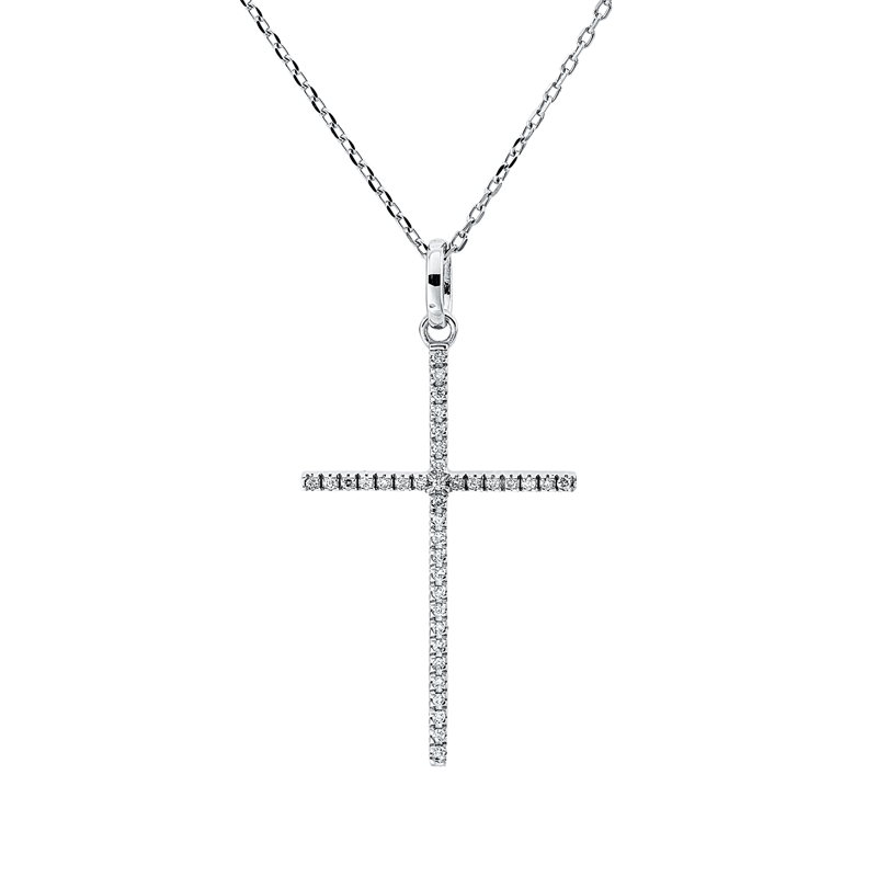 Collier    aus 750/-18 Karat Weißgold mit 37 Diamanten 0